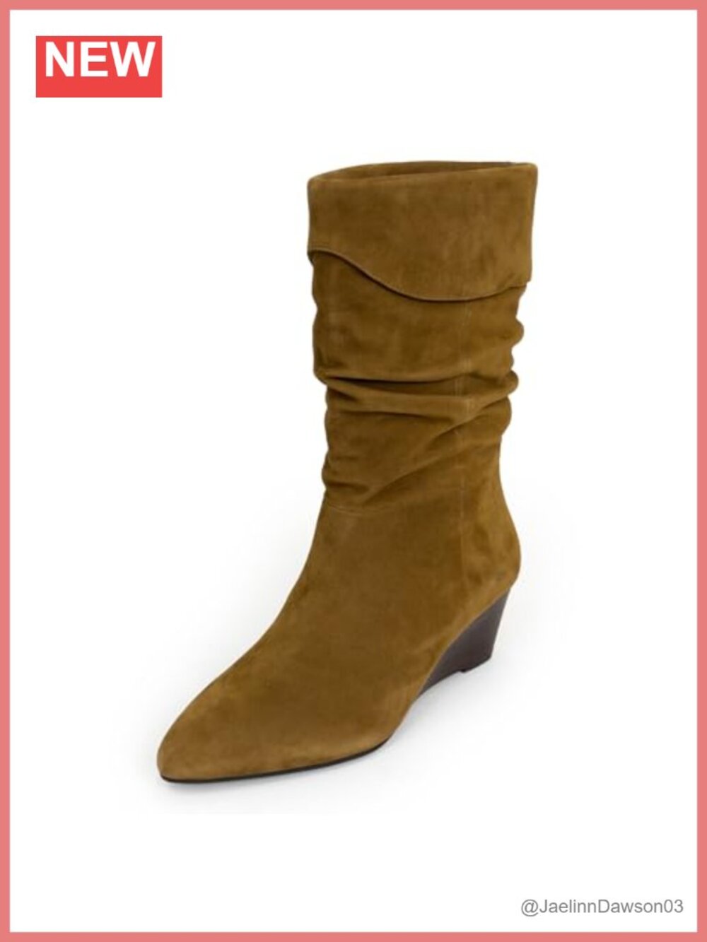 Aerosoles Carmela Suede Wedge Ankle Boots Almond Toe Pull-On
